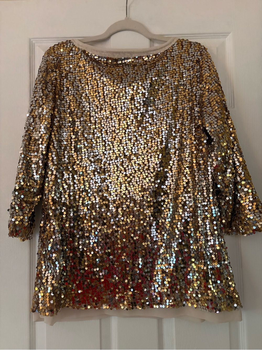 NWOT - Kris Jenner Kollection  Gold Sequin Scoop-Neck Tunic - Picture 4 of 15